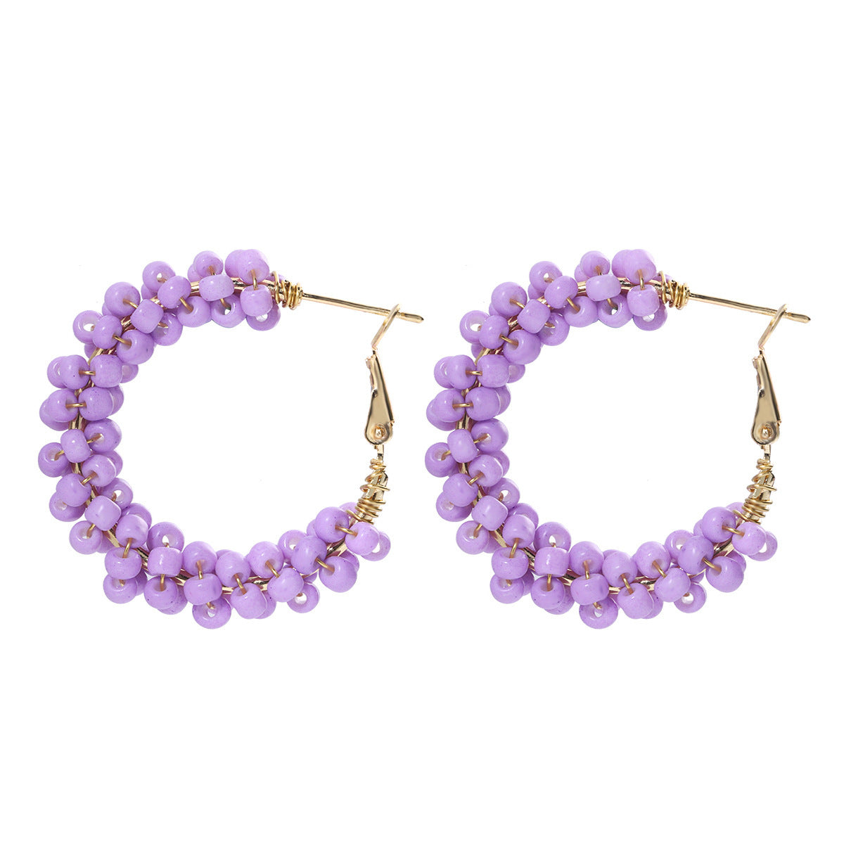 Wholesale Hand Made Rice Beads Plastic Earrings